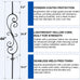 5 Pack 44" Iron S Scroll Balusters for Staircase Interior, 1/2" Hollow Stair Balusters, Matte Black Metal Balusters, Easy to Cut & Install