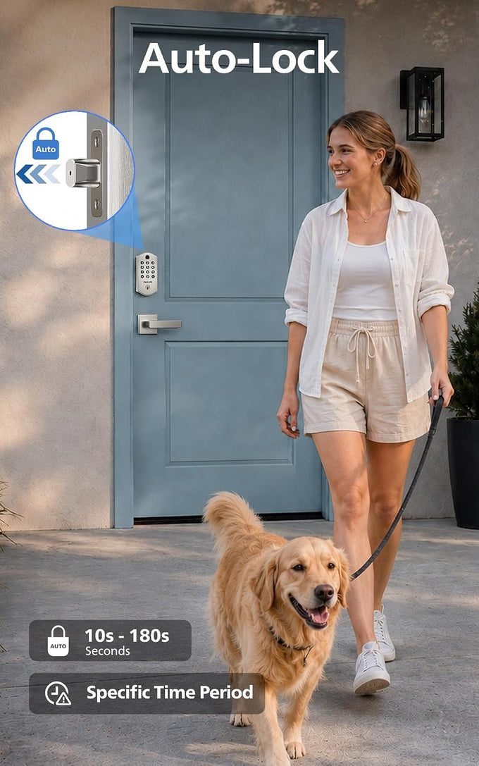 Philips Wi-Fi Smart Lock for Front Door, Fingerprint Keyless Entry Door Lock, Electronic Keypad Deadbolt, App Remote Control, Auto Lock, Compatible with Alexa and Google, Easy Installation
