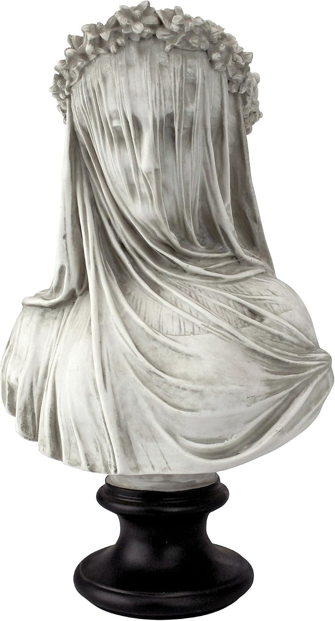 Design Toscano Veiled Maiden Indoor Bust Statue, 9 Inch Wide, 14 Inch Tall