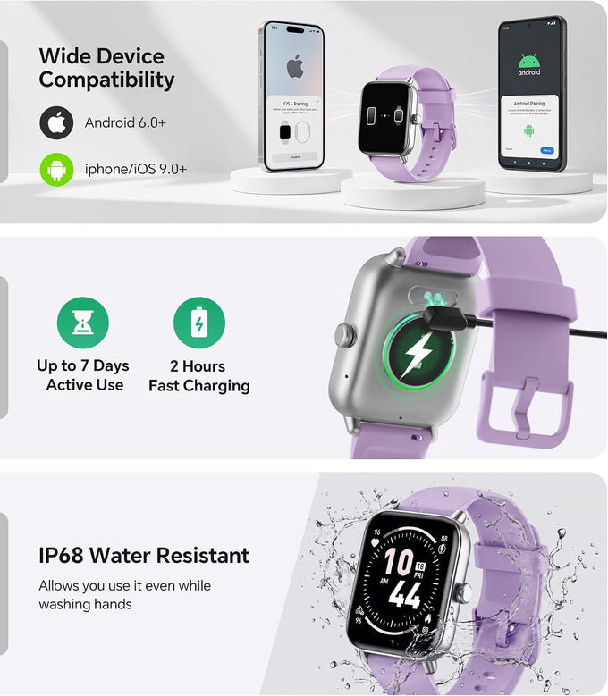Smart Watch for Women/Men, Bluetooth Calling, Alexa built-in, iOS Android
