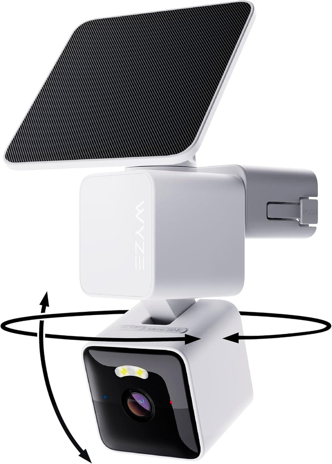 WYZE Solar Cam Pan, 2K Security Cameras Wireless Outdoor, Battery Powered