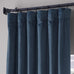 HPD Half Price Drapes Signature Plush Velvet Blackout Curtains for Bedroom (1 Panel), 50W X 96L Hotel Black Out Curtains for Living Room, Thermal Insulated Blackout Curtains for Windows, Varsity Blue