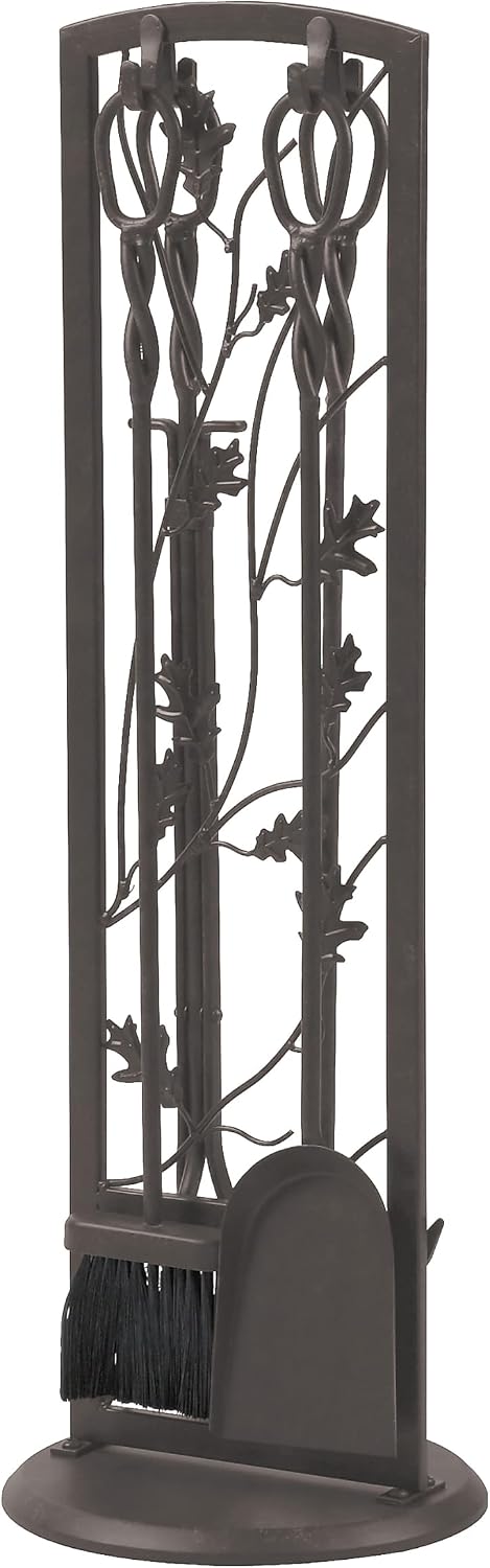 Panacea Fireplace Tool Set 5 Piece, Oak Leaf 30", Colonial Brown