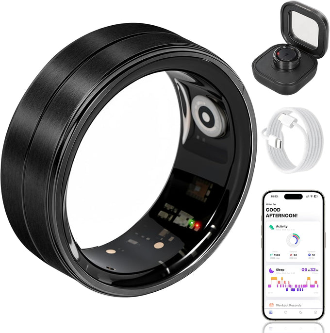 Smart Ring for Women Fitness Ring Health Ring, No Subscriptio Black 10#