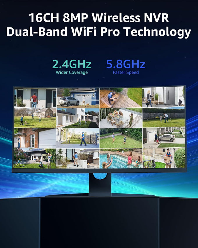 ANNKE 16CH 4K NVR with 4 x 3MP Outdoor Wireless Security Camera System, 1TB