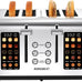Toaster 4 Slice Touchscreen with Wide Slots, Single-slice Mode, Matte Black