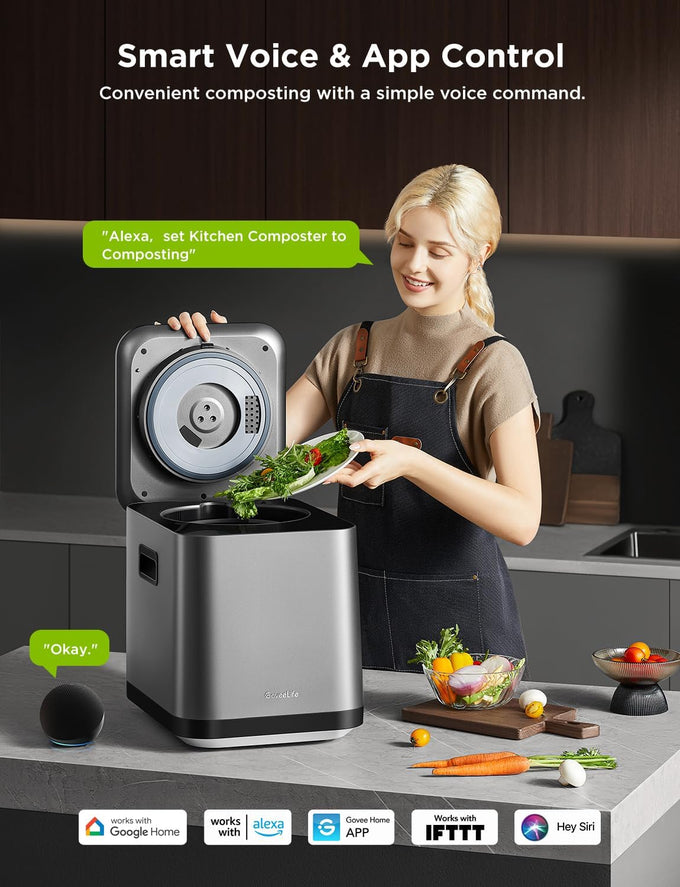 GoveeLife Upgraded Electric Composter for Kitchen, Smart Indoor Compost Bin