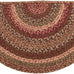 VHC Brands 69418 Cider Mill Jute Collection 27 x 48 Inch Country Braided Oval Entryway Area Rug with Non Slip Pad, Burgundy and Tan