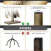 FEED GARDEN Wrought Iron Fireplace Tool Set with Stand, Antique Bronze