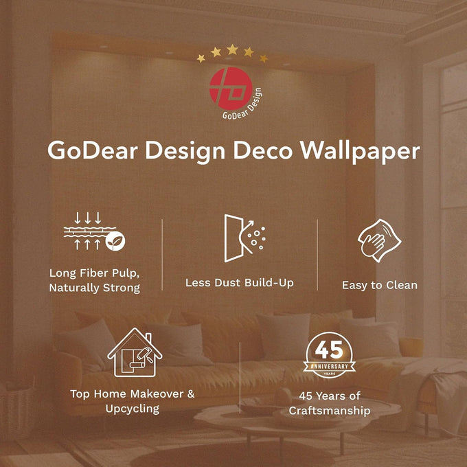 GoDear Design Faux Grasscloth Textured Wallpaper Cabinet Covers, Straw