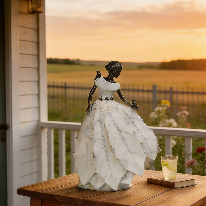 DiliComing Fairy Garden Statue Maiden Home Decoration 14.5 Inch Table Decor
