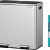 SONGMICS Trash Can, 2 x 8 Gallon (2 x 30 L), Silver and Black