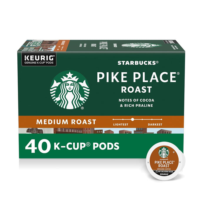 Starbucks K-Cup Coffee Pods, Medium Roast Hot or Iced Coffee, Pike Place Roast, 96 Keurig Pods ​
