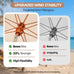 Jihfmo 7ft Cream/White Boho Fringe Beach Umbrella, 8mm Ribs, Sand Anchor