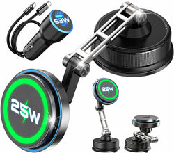 25W for Magsafe Car Mount Charger, Vacuum Magnetic Wireless Car Charger