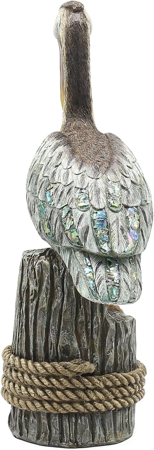 Lukitas Standing Pelican Statue and Sculpture Coastal Decor, Resin 14''