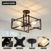 ZGLAOJT 4-Lights Close to Ceiling Light，Black Light Fixture Industrial Flush Mount Ceiling Light ，Farmhouse Chandelier Lighting for Kitchen Island Dining Room Bedroom Foyer Hallway