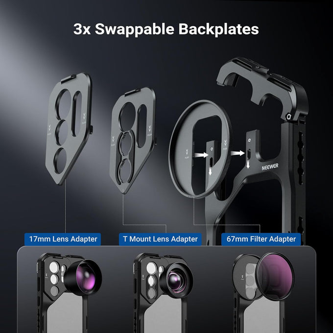NEEWER S26 Ultra Phone Cage, Mobile Video Rig Stabilizer Vlog Kit, PA182