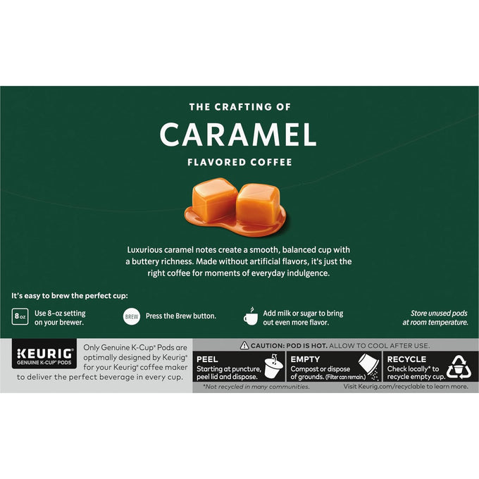 Starbucks K-Cup Coffee Pods, Flavored Hot or Iced Coffee, Caramel, 60 Keurig Pods