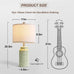 20.5" Small Bedside Lamps Set of 2, Green Ceramic Nightstand Lamp