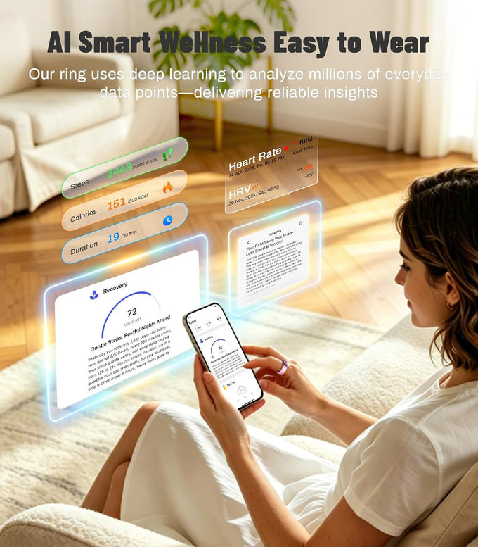 AI Smart Ring for Women Men, Health Ring with AI Health Analysis