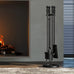Fire Beauty 5Pcs Iron Fireplace Tools Set 31 Inch Indoor Fire Pit(Black)