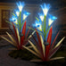Homight Solar Metal Agave Lily Flower Garden Sculpture with LED Lights 30.3 Inch Waterproof Outdoor/Indoor Yard Decor Handmade Lawn Ornament Gift for Family Friends (3, Grass Green)