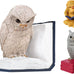 moses. B-Uhu-ch Bookend Decorative Object for Bookcase, 3D Owl as Stopper for Favourite Books, 83357, Large, Greige, Blue, White