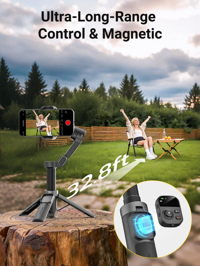 AOCHUAN Smart X3 360° Pan Rotation Gimbal Stabilizer for iPhone w/Remote
