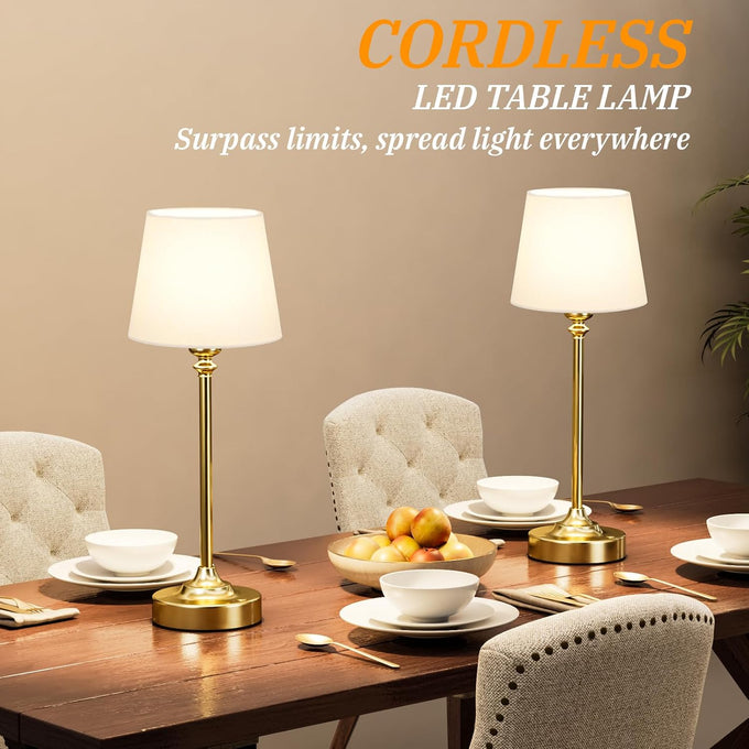 Kakanuo Gold Cordless Table Lamp with Rechargeable Battery, 1 Pack