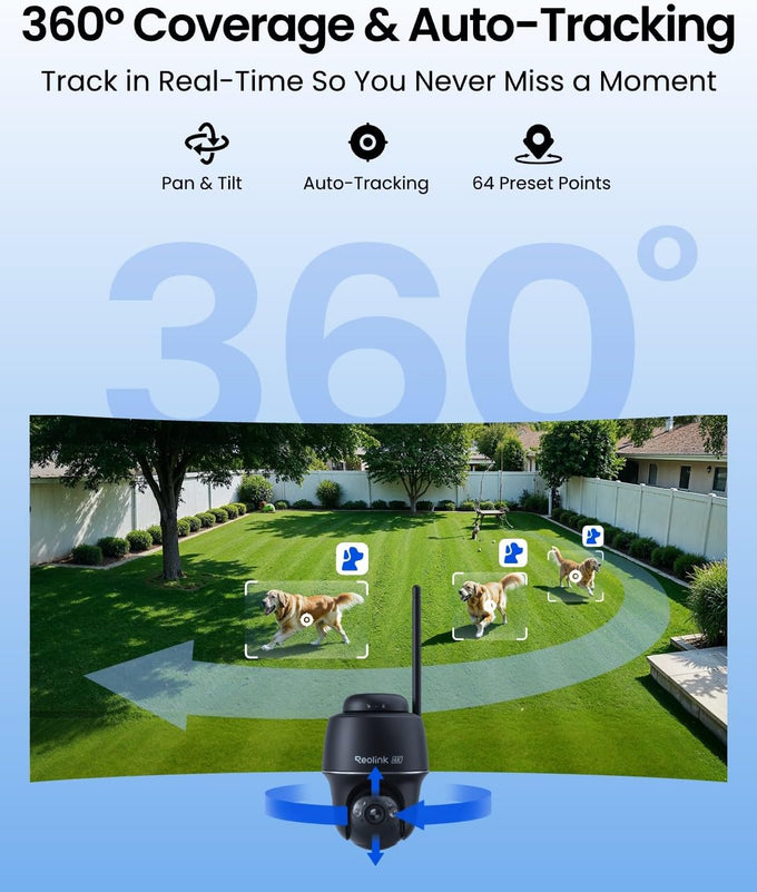 REOLINK Argus PT Ultra First 4K Solar Security Cameras Wireless Outdoor