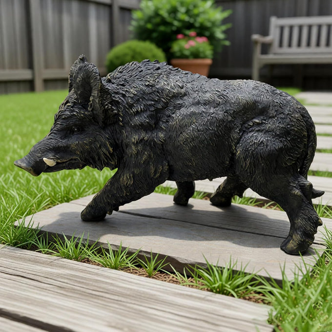 Large Golden Lion Garden Statue, 24" Resin Regal Sitting Lion Sculpture for Front Door, Luxury Home Entrance Guardian Decor, Outdoor Animal Figurine, Feng Shui Protection Beast