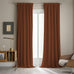 MUMFAS Burnt Orange Velvet Curtains 80 Inches Long Back Tab Rod Pocket Drapes for Bedroom Living Room W52 x L80 Inch 2 Panels