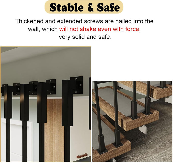 Customizable Styles Wrought Iron Balusters, Black/Gold/White Stair Rods for Steps/Corridor, Universal Metal Stair Spindles for Prevent Falling(Gold (1 pc),30in/76cm)