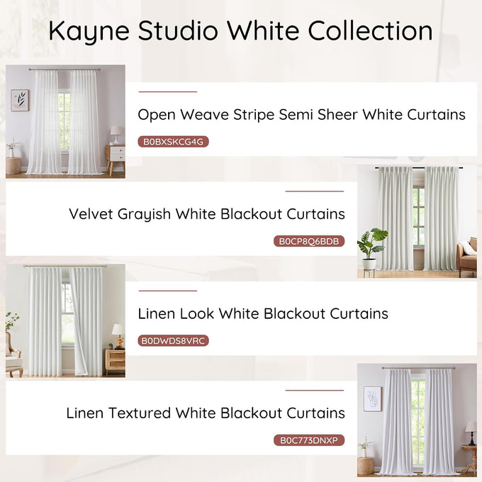 Kayne Studio Grayish White Velvet Pinch Pleated Back Tab Curtains 112 Inch