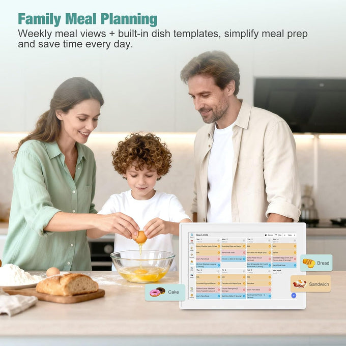 10.1 Inch Digital Calendar with Touch Screen, Wall Mountable, Multi-Platform Calendar Sync to Smart Electronic Chore Planner, Gifts for Mom.