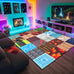 Cool Game Rug for Teen Boys Room Funny Gamer Rug for Boys Bedroom, Gaming Carpet Kids Play Mat for Living Room Playroom Game Decoration Floor Mats, 5'x7'