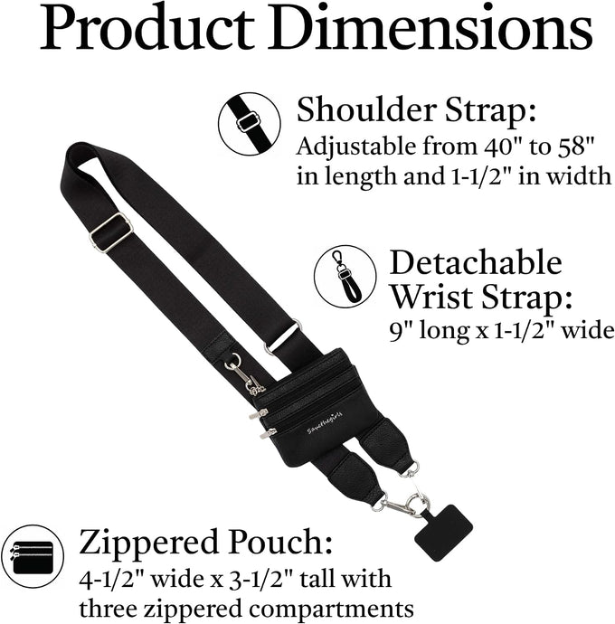 Save the Girls Clip & Go Phone Lanyard Crossbody Strap with Wallet, Navy
