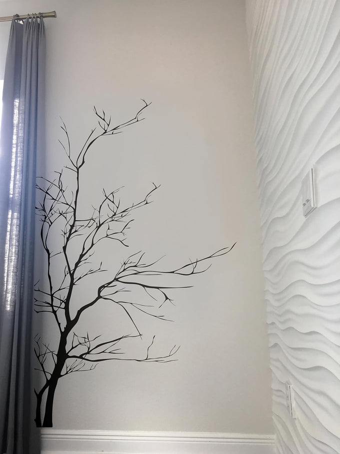 Stickerbrand© Nature Vinyl Wall Art Bare Tree Branch Wall Decal Sticker - Black, 72" x 42", Right to Left. Easy to Apply & Removable.
