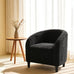 GarveeHome Accent Chair Living Room Chairs Barrel Boucle Chairs Comfy Armchairs for Bedroom Reading Room Reception Chairs(Black)