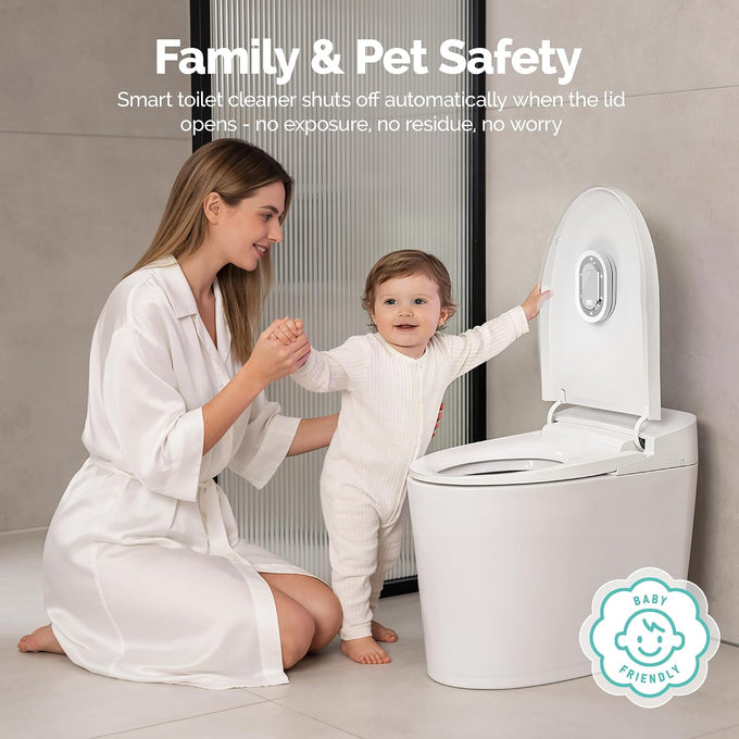 Smart Toilet UV-C Sanitizing &Odor-Control System - Automatic Toilet Cleaner Chemical-Free Deodorizer with Safety Sensor & Long-Life Rechargeable Battery