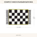 MACKENZIE-CHILDS Washable Bath Rug, 21x34, Black-and-White Courtly Check