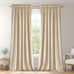 JIUZHEN Beige Velvet Blackout Curtains 52W x 120L 2 Panels with Tiebacks