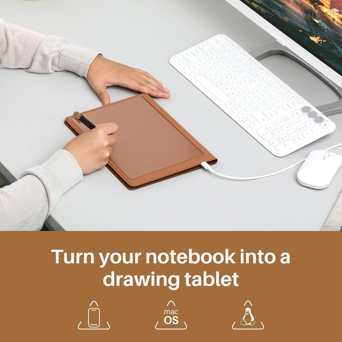 HUION Note Digital Notebook with Real-Time & Offline Sync, Battery-Free Pen