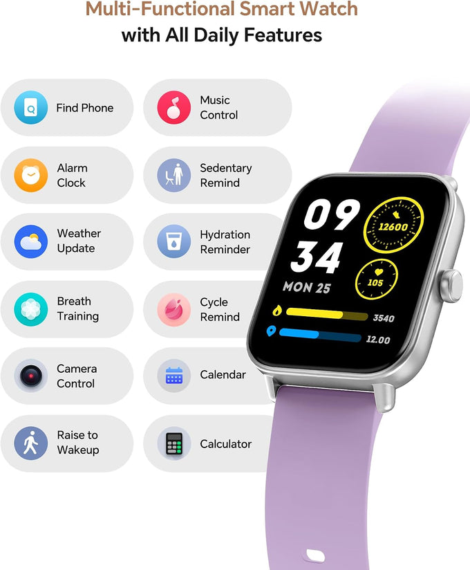 Smart Watch for Women/Men, Bluetooth Calling, Alexa built-in, iOS Android