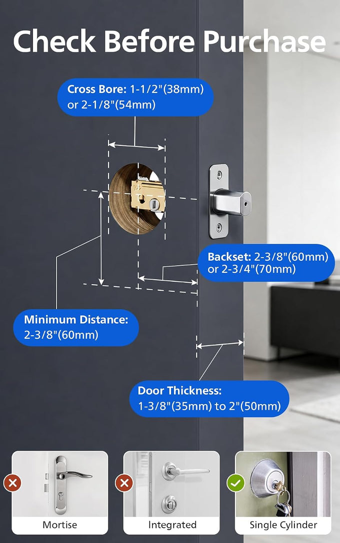 Philips Wi-Fi Smart Lock for Front Door, Fingerprint Keyless Entry Door Lock, Electronic Keypad Deadbolt, App Remote Control, Auto Lock, Compatible with Alexa and Google, Easy Installation