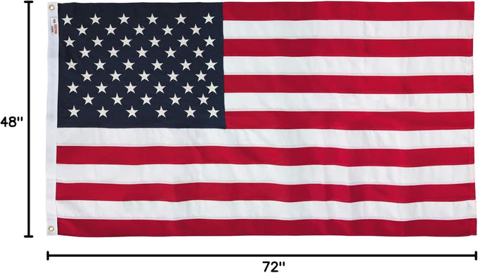 American Flag - 100% Made in The USA - 5' x 8' ft - Koralex II 2-Ply Polyester - Sturdy, Durable and Patriotic - Great for Gardens, Homes, Patios and Cars – by Valley Forge Flag