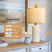 PoKat 20.75" Small Modern Ceramic Table Lamps Set of 2 for Bedroom, White