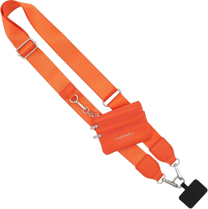Save the Girls Clip & Go Phone Lanyard Crossbody Strap with Wallet, Navy