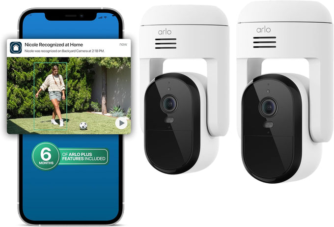 Arlo Essential Outdoor Pan Tilt Zoom Security Camera 2K Wired - 2-Cam